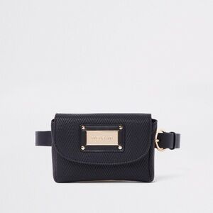 River Island Black Crossbody Buckle Belt Bag